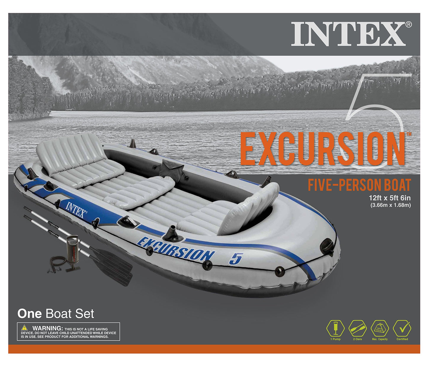 Intex Excursion 5 Person Inflatable Aluminum