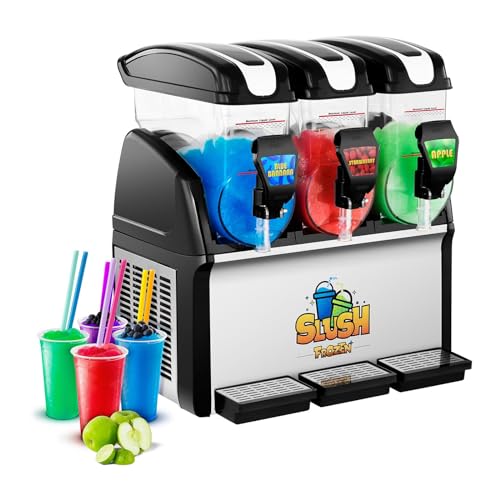 Royal Catering Machine à granitas granités boissons frappées RCSL 3/15 (3 x 15 litres, 980 W, Température  2 à  3 °C, Sans BPA) : Cuisine et Maison